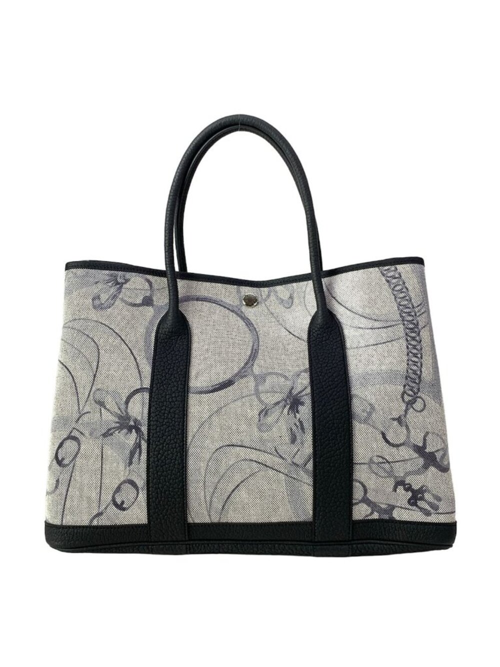 Hermes Tote Bag Garden Party PM Gray Black Promenade du Matin Bandana